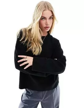 Черный свободный свитер с круглым вырезом ASOS DESIGN