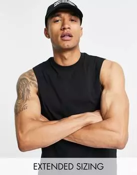 Черный свободный жилет с заниженной проймой ASOS DESIGN - BLACK