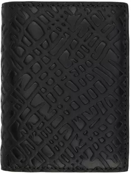 Черный тисненый футляр для карт Bifold с корнями Comme des Garçons Wallets