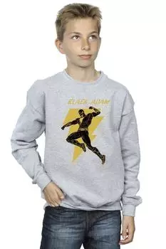 Черный - Толстовка на груди Adam Golden Bolt DC Comics, серый