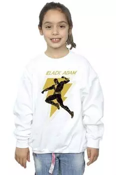 Черный - Толстовка на груди Adam Golden Bolt DC Comics, белый