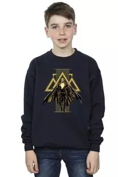 Черный - Толстовка с золотыми символами Adam Rising DC Comics, темно-синий