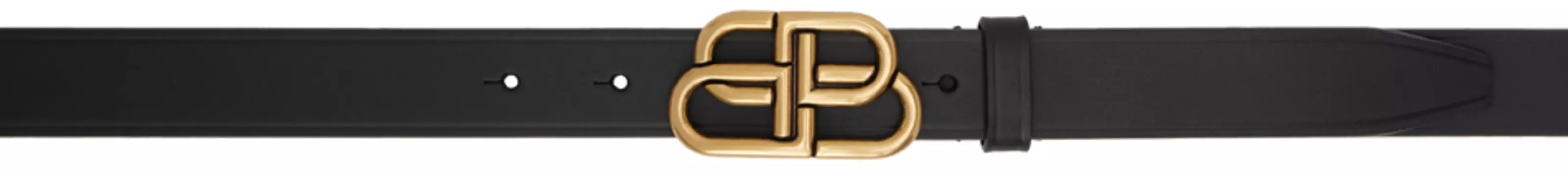 Черный тонкий ремень BB Balenciaga