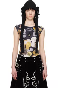 Черный топ Angelica Coin с короткими рукавами Chopova Lowena