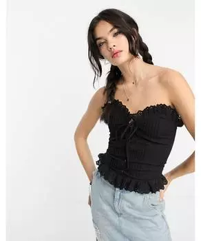 Черный топ-бандо Reclaimed Vintage