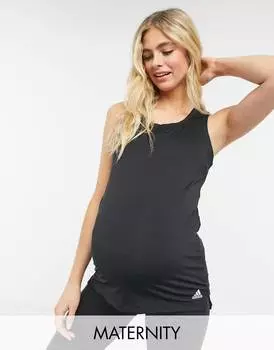 Черный топ без рукавов для беременных adidas Training