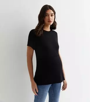 Черный топ для кормления с короткими рукавами для беременных New Look, черный