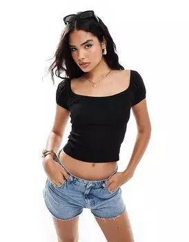 Черный топ Miss Selfridge – Milkmaid