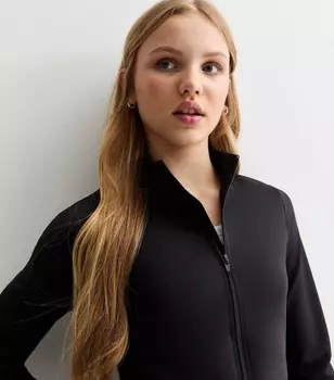 Черный топ на молнии для девочек New Look, черный