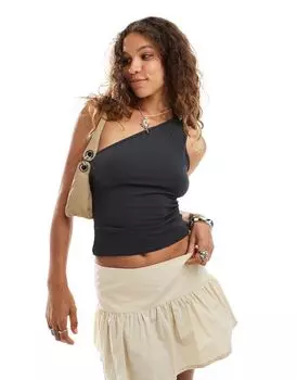 Черный топ на одно плечо Weekday Cindy эксклюзивно для ASOS