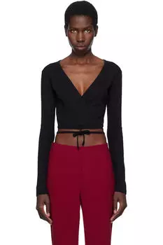 Черный топ-обертка Sarita Gil Rodriguez