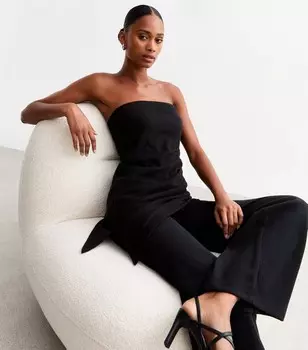 Черный топ с асимметричной грудью Soft Touch New Look, черный