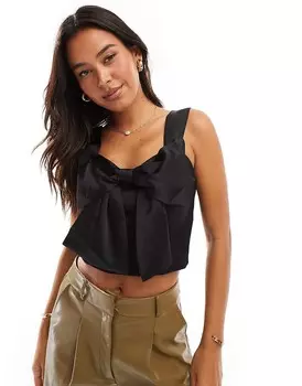 Черный топ с бантом Pieces