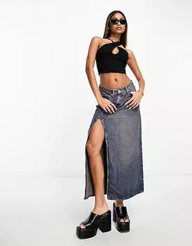 Черный топ с бретельками через плечо ASOS DESIGN