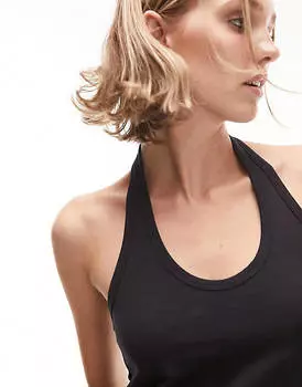 Черный топ с бретельками Topshop Petite