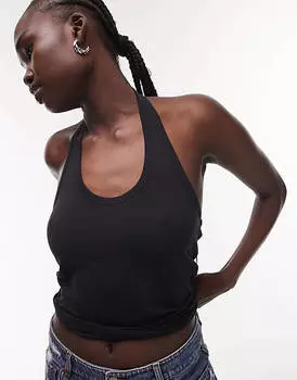 Черный топ с бретельками Topshop Tall