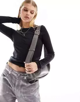 Черный топ с длинными рукавами Abercrombie & Fitch