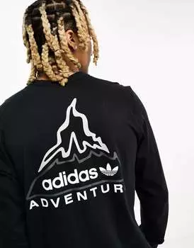 Черный топ с длинными рукавами adidas Originals Adventure Volcanic