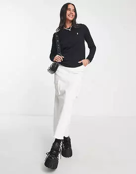 Черный топ с длинными рукавами Polo Ralph Lauren