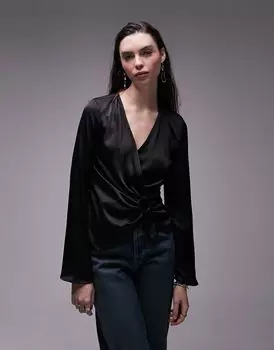 Черный топ с кольцом Topshop