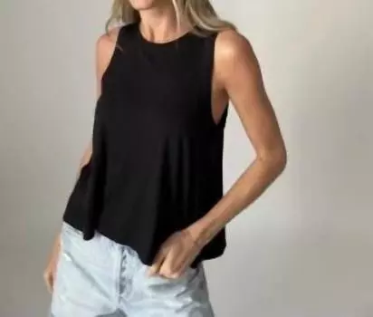 Черный топ с разрезом на спине Riley SIX/FIFTY