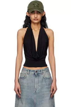Черный топ с воротником-хомутиком MISBHV