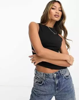 Черный топ с высоким воротником ASOS DESIGN