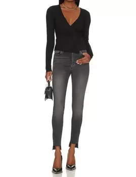 Черный топ с запахом Good Touch GOOD AMERICAN, черный