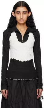 Черный топ с застежкой-молнией на половину длины Kijun