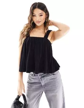 Черный топ с завязками на спине ASOS DESIGN