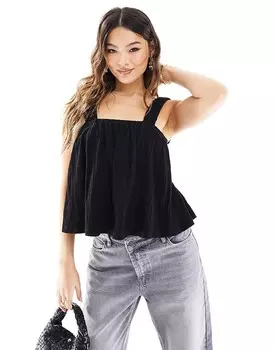 Черный топ-вешалка ASOS DESIGN – с завязками сзади
