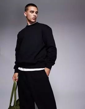 Черный тяжелый свитшот оверсайз ASOS DESIGN
