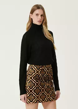 Черный трикотаж из текстурированного кашемира Etro