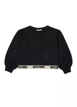 Черный трикотаж с логотипом для девочек Moschino