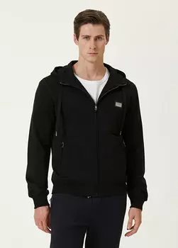 Черный трикотажный свитшот с капюшоном и логотипом essential Dolce&Gabbana