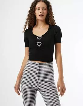 Черный трикотажный топ Miss Selfridge