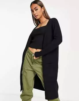 Черный удлиненный кардиган JDY