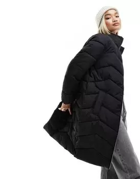 Черный удлиненный пуховик Vero Moda