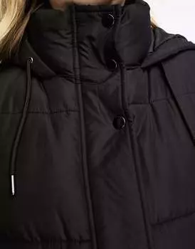 Черный удлиненный жилет New Look