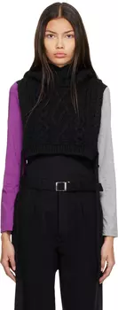 Черный укороченный худи tao