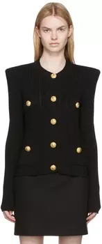 Черный укороченный кардиган Balmain