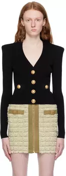 Черный укороченный кардиган Balmain