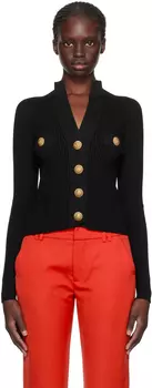 Черный укороченный кардиган Balmain