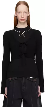 Черный укороченный кардиган KIMHKIM