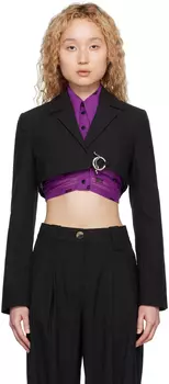 Черный укороченный пиджак GANNI