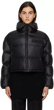 Черный укороченный пуховик DRAE