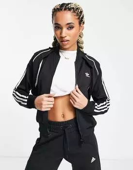 Черный укороченный спортивный топ adidas Originals Always Original