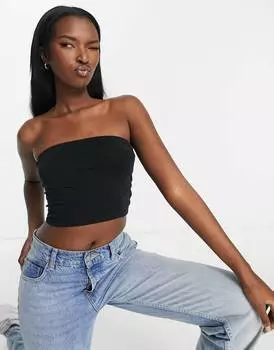 Черный укороченный топ-бандо ASOS DESIGN Ultimate