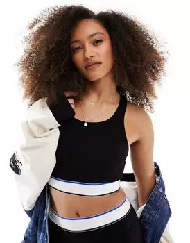 Черный укороченный топ HUGO BLUE