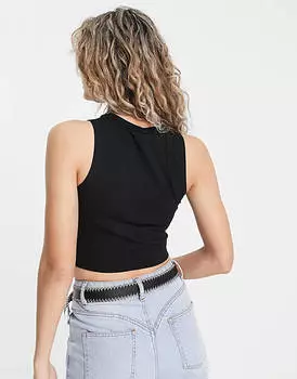 Черный укороченный топ с передом Noisy May Twist